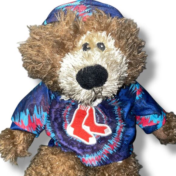Boston Red Sox Plush Bear Hoodie Good Stuff Tie Dye Baseball MLB Nursery 14" - Picture 4 of 12